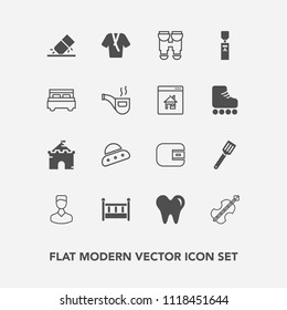 Modern, simple vector icon set with white, profile, sign, technology, dentist, home, child, architecture, erase, sound, finance, cello, ship, building, tower, space, view, music, purse, castle icons