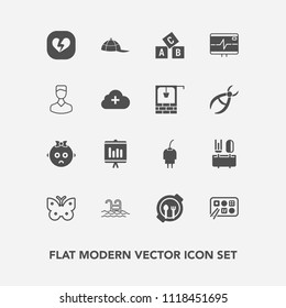 Modern, simple vector icon set with table, child, profile, charger, baby, spoon, human, cap, wing, cute, nature, hat, insect, power, kid, blue, butterfly, fashion, pool, education, love, annual icons