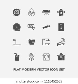 Modern, simple vector icon set with tree, animal, dollar, real, environment, photo, mexico, finance, bird, conditioning, picture, no, blue, nature, milk, sky, baja, wildlife, juice, grill, ocean icons