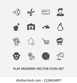 Modern, Simple Vector Icon Set With Fiction, Monster, Sky, Space, Jetliner, Doorknob, Ufo, Alien, Property, Bbq, Joy, Summer, Retail, Payment, Home, Disc, Kite, Cd, Hanger, Airplane, Disk, Door Icons