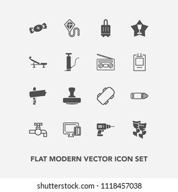 Modern, simple vector icon set with hand, skater, mark, skateboard, tap, nature, sink, way, sweet, payment, horizontal, flower, baggage, floral, sky, weapon, work, water, gun, shopping, spring icons