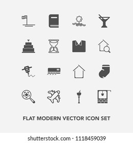 Modern, simple vector icon set with ice, wine, mexico, conditioner, magnifying, winter, education, blue, conditioning, drill, sunrise, library, architecture, house, search, bucket, home, water icons