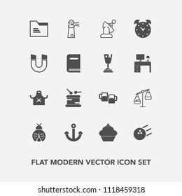 Modern, simple vector icon set with blank, satellite, drink, pub, technology, sea, sport, cake, beer, water, lady, fly, weight, instrument, food, alcohol, communication, balance, marine, office icons