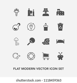 Modern, simple vector icon set with drink, bed, world, cart, atlas, glass, retail, vintage, white, ring, tennis, water, sport, summer, double, bedroom, moon, insect, care, health, trolley, pool icons