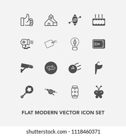 Modern, Simple Vector Icon Set With Security, Infant, Bowling, Business, Sport, War, Substitute, Sign, Good, Child, Rattle, Toy, Concept, White, Clock, Replacement, Gun, Construction, Ship, Sink Icons