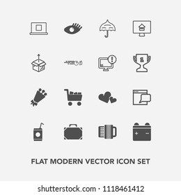 Modern, simple vector icon set with communication, full, blossom, estate, health, profile, accordion, style, valentine, cart, property, object, bag, drink, commerce, leather, liquid, romance icons