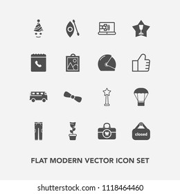 Modern, simple vector icon set with brush, winner, road, clothing, pants, transportation, hygiene, bus, kayak, room, air, party, award, speed, gift, hot, success, birthday, river, transport, pot icons