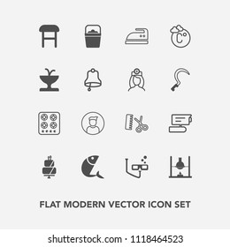 Modern, simple vector icon set with food, sport, research, profile, hairdresser, mask, bucket, hair, comfortable, oven, water, salon, interior, domestic, cake, tv, cook, fashion, white, view icons