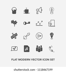 Modern, simple vector icon set with station, creative, map, lock, technology, location, email, announcement, vintage, chat, cafe, speaker, sign, drink, cappuccino, coffee, idea, painter, paint icons
