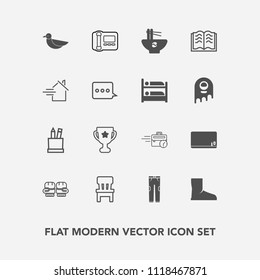 Modern, simple vector icon set with chinese, place, noodle, wildlife, sport, interior, nature, phone, school, boxing, stationary, chalk, fight, stationery, blackboard, competition, business, box icons