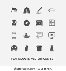 Modern, simple vector icon set with pencil, strategy, adventure, space, write, ship, glass, honey, chess, jam, ocean, touchscreen, fiction, beverage, game, food, nation, piece, phone, boat, sea icons