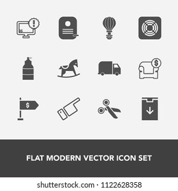 Modern, simple vector icon set with web, cut, finance, internet, parachute, tool, direction, cute, money, identity, air, sign, jump, showing, furniture, desktop, parachuting, finger, baby, sofa icons