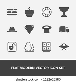 Modern, simple vector icon set with layout, doughnut, food, blue, water, diamond, forest, dessert, glass, chart, jewel, environment, nature, ring, gem, web, text, tree, finance, safe, unlock icons