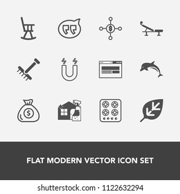 Modern, simple vector icon set with autumn, rake, wildlife, money, ocean, pole, stove, web, science, speech, leaf, interior, fitness, housework, field, natural, raking, nature, garden, office icons