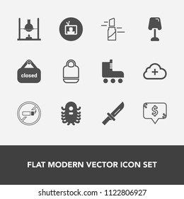 Modern, simple vector icon set with frame, red, beauty, sign, tv, no, internet, fork, price, style, skating, fiction, research, makeup, lipstick, object, tobacco, space, knife, screen, banner icons