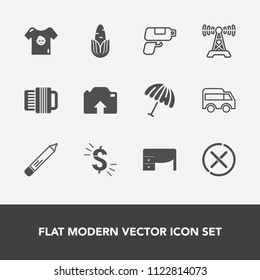 Modern, Simple Vector Icon Set With Station, Sign, Technology, Bus, Business, Child, Clothing, Baby, Accordion, Healthy, Work, Gun, Stationery, Dollar, Upload, Weather, Vegetable, Clothes, Usd Icons