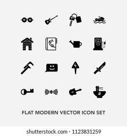 Modern, simple vector icon set with hippie, estate, boat, industrial, style, chinese, glasses, vehicle, bowl, elegance, key, dinner, energy, real, sign, service, food, tool, automobile, chat icons