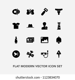 Modern, simple vector icon set with meat, photo, ring, fresh, insect, image, vegetable, food, chart, sea, media, beauty, water, nature, alarm, picture, satellite, cooking, sign, pan, peeler, raw icons
