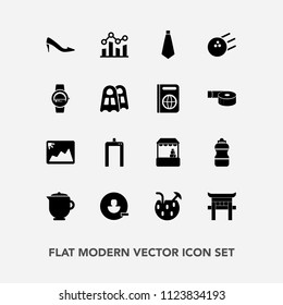 Modern, simple vector icon set with bottle, xray, trend, shrine, machine, fashion, tie, picture, supermarket, account, grocery, avatar, pin, japanese, travel, remove, finance, bowling, shoe, hot icons