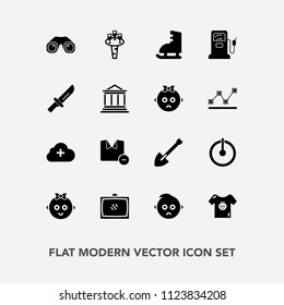 Modern, simple vector icon set with kid, television, glass, winter, dinner, childhood, add, power, room, wine, equipment, child, tool, gas, drink, baby, sad, fuel, knife, cloud, button, switch icons