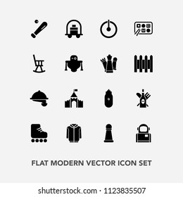 Modern, simple vector icon set with leisure, jacket, glass, wine, bellboy, button, king, clothing, baseball, concept, waitress, off, sport, restaurant, astronaut, lifestyle, hotel, skating, red icons