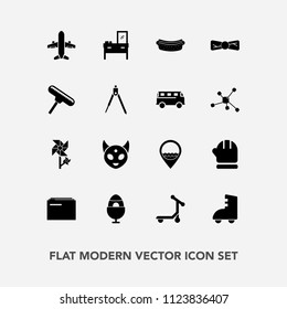 Modern, simple vector icon set with job, season, work, winter, food, floral, easter, airplane, sausage, business, furniture, cabinet, transport, interior, vehicle, holiday, travel, scooter, bow icons