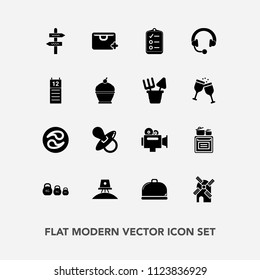 Modern, simple vector icon set with modern, food, japan, japanese, kilogram, kamon, checklist, mark, mill, sound, handle, add, equipment, sign, energy, camera, business, kitchen, check, mon, way icons