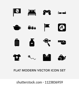 Modern, simple vector icon set with clean, tea, sticky, play, asia, smart, clothing, tape, bottle, kilogram, teapot, beverage, sky, drink, laptop, liquid, office, bed, hot, breakfast, bedroom icons