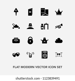 Modern, simple vector icon set with space, object, cloud, real, garden, drink, pub, document, building, gardening, book, phone, style, business, drum, bar, restaurant, lawn, tourism, grass, call icons