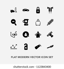 Modern, simple vector icon set with motel, direction, industry, scuba, security, domestic, chemical, fork, business, foreman, left, builder, helmet, account, music, remove, lock, chemistry, sign icons