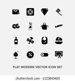 Modern, simple vector icon set with liquid, deactivate, cream, diamond, off, boat, baby, clean, award, dessert, air, health, turn, sale, food, brush, sign, bottle, achievement, frame, sea, bag,  icons