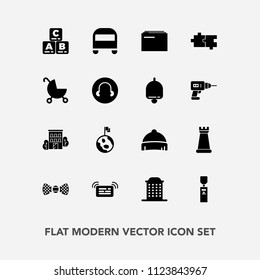 Modern, simple vector icon set with globe, elegance, headwear, architecture, information, clothing, business, chess, toy, earth, childhood, style, city, kid, message, transportation, document icons