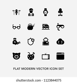 Modern, simple vector icon set with television, internet, summer, candy, screen, sweet, food, animal, boy, astronaut, cosmonaut, weight, swine, fitness, cosmos, browser, drink, space, lollipop icons