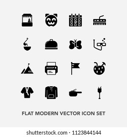 Modern, simple vector icon set with element, glass, calendar, day, wine, bathrobe, ice, sign, technology, drink, bucket, clothing, summer, equipment, america, nation, market, schedule, cute, cat icons