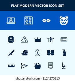 Modern, simple vector icon set with construction, technology, kitty, weight, style, asian, business, animal, fashion, world, gas, atlas, sale, finance, oven, internet, price, glasses, cat, call icons
