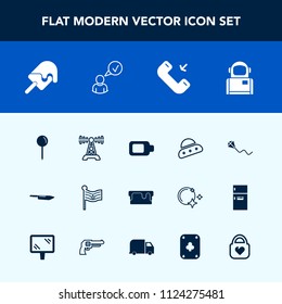 Modern, simple vector icon set with cosmos, map, knife, battery, kitchen, sweet, profile, cream, food, leather, space, online, sign, science, radio, technology, flag, joy, astronaut, sky, summer icons