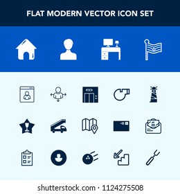 Modern, simple vector icon set with sport, nation, sign, transportation, modern, internet, national, place, real, referee, work, direction, lift, whistle, achievement, location, profile, truck icons
