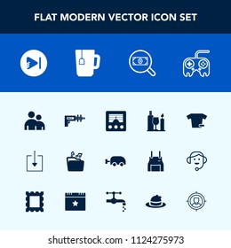 Modern, simple vector icon set with sign, war, communication, concept, antenna, file, technology, business, customer, signal, wireless, hat, style, people, weapon, music, space, find, human, web icons