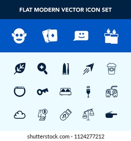 Modern, simple vector icon set with space, health, furniture, natural, gadget, zoom, smile, smart, watch, double, candle, toothbrush, face, fiction, decoration, fire, leaf, cafe, flight, bedroom icons