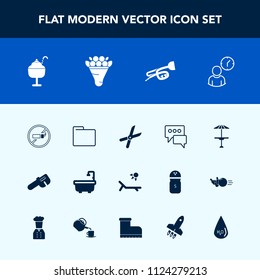Modern, simple vector icon set with sunny, bouquet, gardening, addiction, pruning, sweet, repair, time, dessert, floral, garden, table, business, paper, bar, pub, chat, decoration, work, tobacco icons