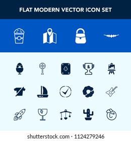Modern, simple vector icon set with art, map, spring, place, scale, sign, accessory, fan, necklace, electric, play, cooler, winner, achievement, holiday, clothing, air, boat, game, decoration icons