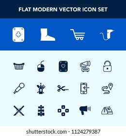Modern, simple vector icon set with poker, dentistry, house, game, red, computer, drill, drink, roof, retail, dentist, sound, mouse, vintage, market, audio, clinic, trolley, boot, protection icons