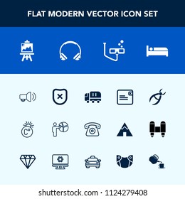 Modern, simple vector icon set with drawing, cell, music, medical, closed, presentation, businessman, telephone, clinic, sport, safety, transport, delivery, cargo, fahrenheit, mobile, business icons