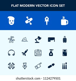 Modern, simple vector icon set with ocean, bag, birdhouse, house, nature, spring, baggage, hot, launch, tower, sound, table, travel, label, retro, sos, graphic, nest, style, wildlife, business icons