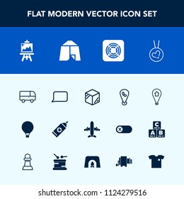 Modern, simple vector icon set with location, template, fashion, air, pin, adventure, plane, shirt, transport, drawing, care, brush, jump, travel, art, tent, artist, bus, clothing, product, map icons