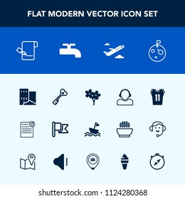 Modern, simple vector icon set with house, paper, document, america, list, pen, flower, moon, contract, crane, nautical, yacht, service, travel, real, building, door, game, support, plane, team icons