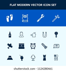 Modern, simple vector icon set with extreme, airplane, plane, food, store, drink, pole, estate, alarm, hour, market, beverage, supermarket, human, avatar, property, profile, sky, liquid, rent icons
