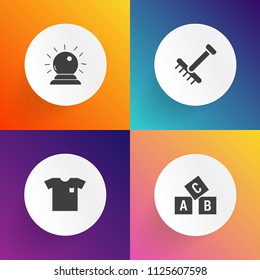 Modern, simple vector icon set on gradient backgrounds with abc, clothing, male, witchcraft, fabric, raking, outdoor, mystery, new, autumn, season, alphabet, white, wizard, folded, school, shirt icons
