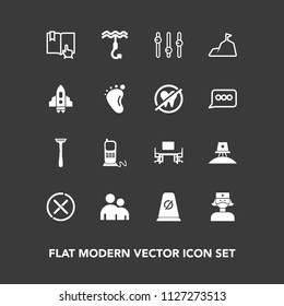 Modern, simple vector icon set on dark background with book, cancel, sky, office, street, business, communication, desk, blue, click, landscape, mountain, sign, health, medical, stationary, no icons