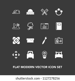 Modern, simple vector icon set on dark background with button, car, person, cosmos, paint, baby, hat, space, astronomy, light, food, pie, internet, cake, profile, canoe, toy, fashion, paddle icons